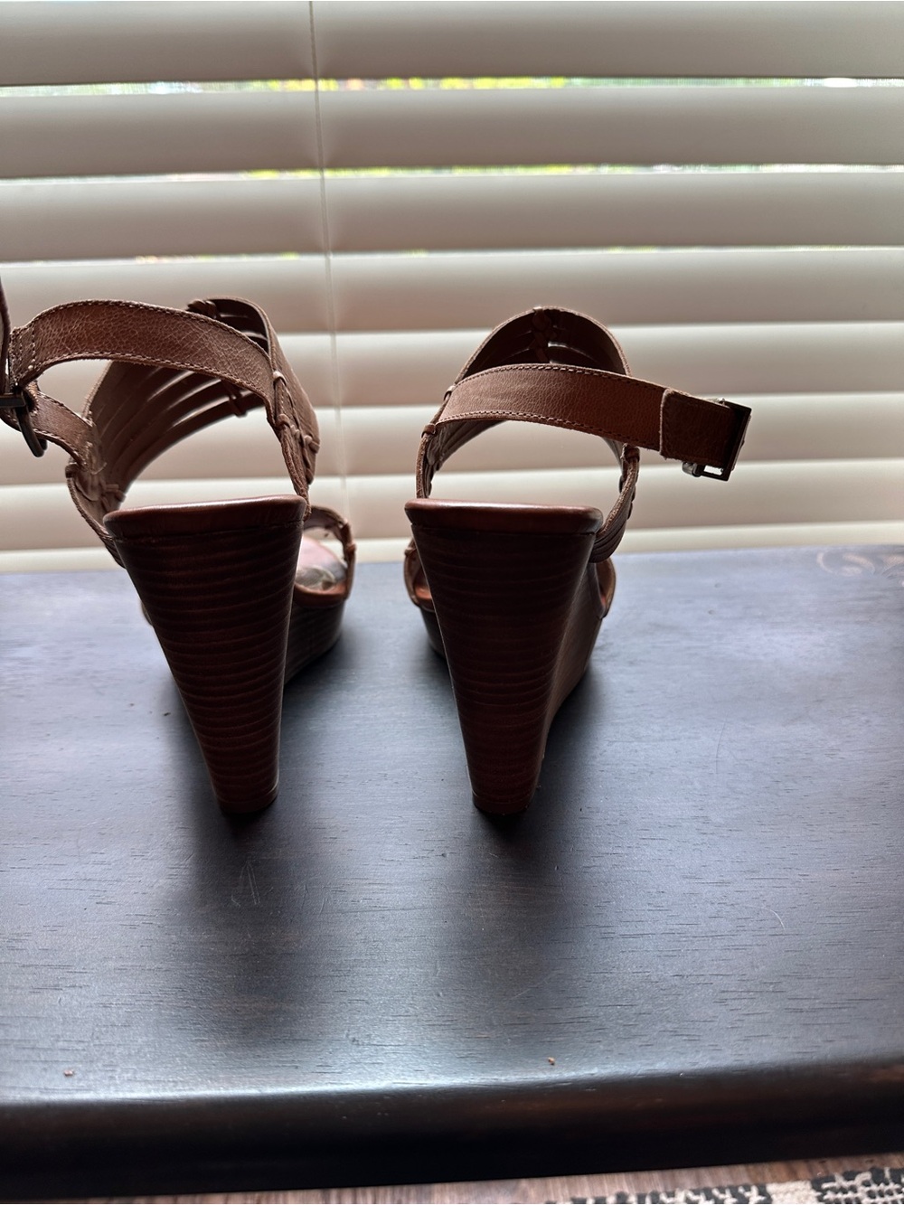 Woven Strap Tan Wedge Sandals - Size 9 Women’s - Picture 5 of 9